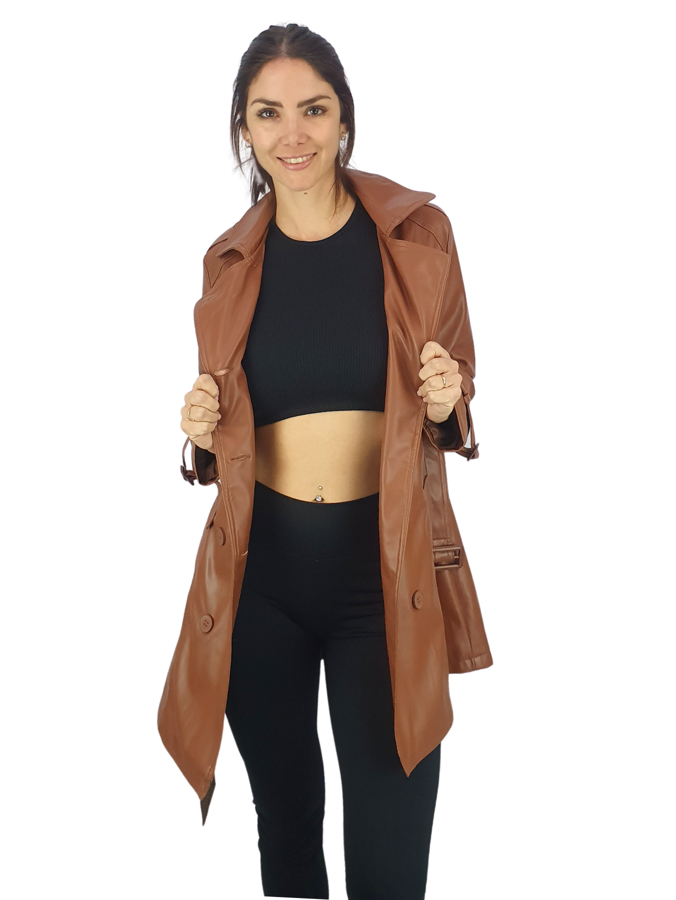 Gabardina Vinipiel Mujer Casual Fina