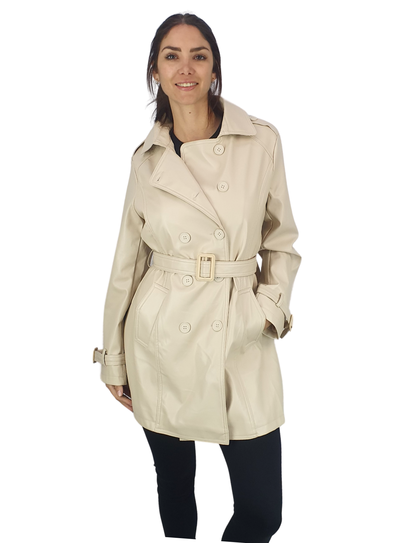 Gabardina Vinipiel Mujer Casual Fina