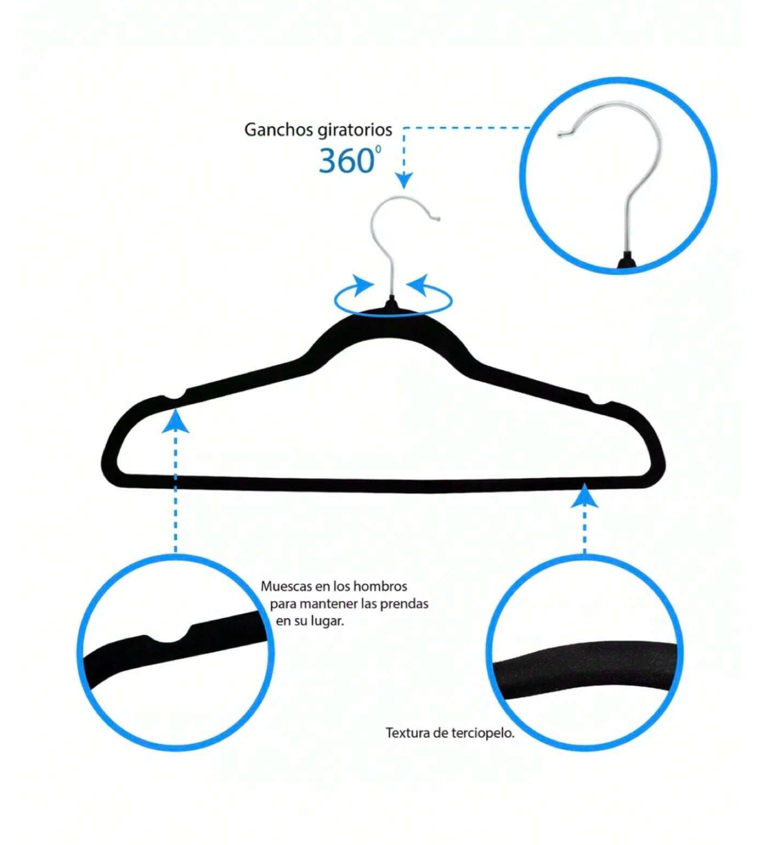 Set 30 Ganchos De Terciopelo