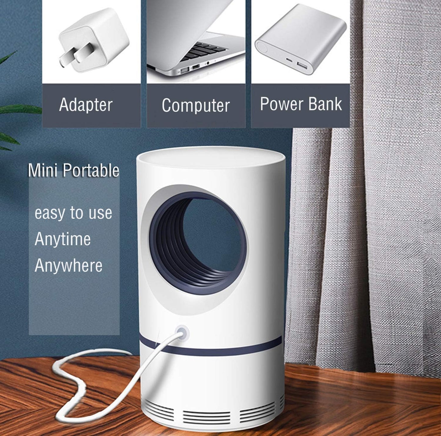 Trampa Lámpara Led Luz UV Mata Mosquitos