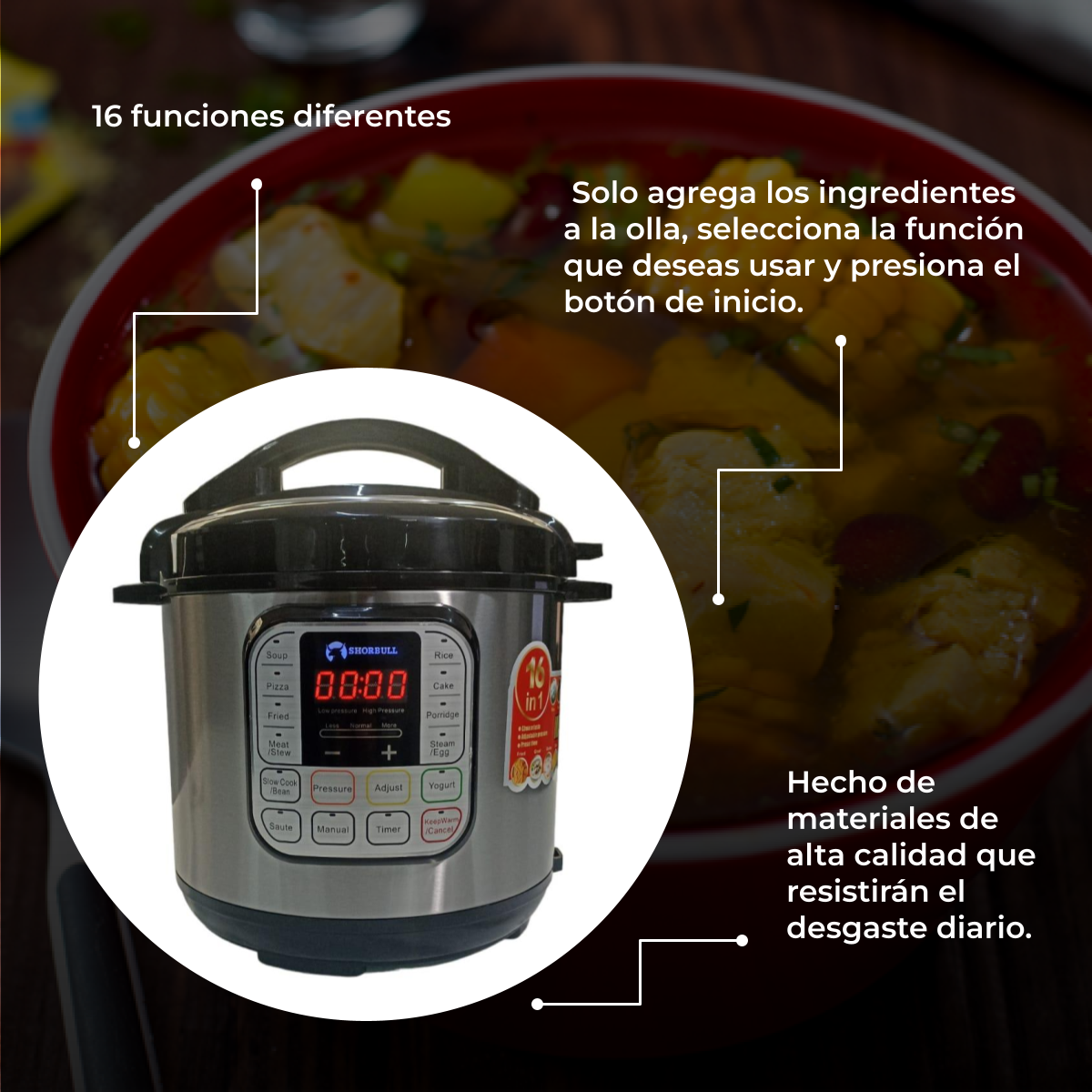 Olla Eléctrica Tipo Instant Shorbull