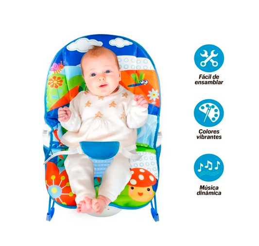 Silla Mecedora de Bebe Interactiva Azul