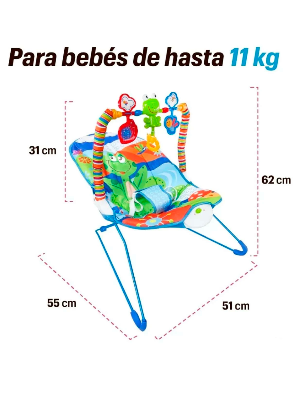 Silla Mecedora de Bebe Interactiva Azul