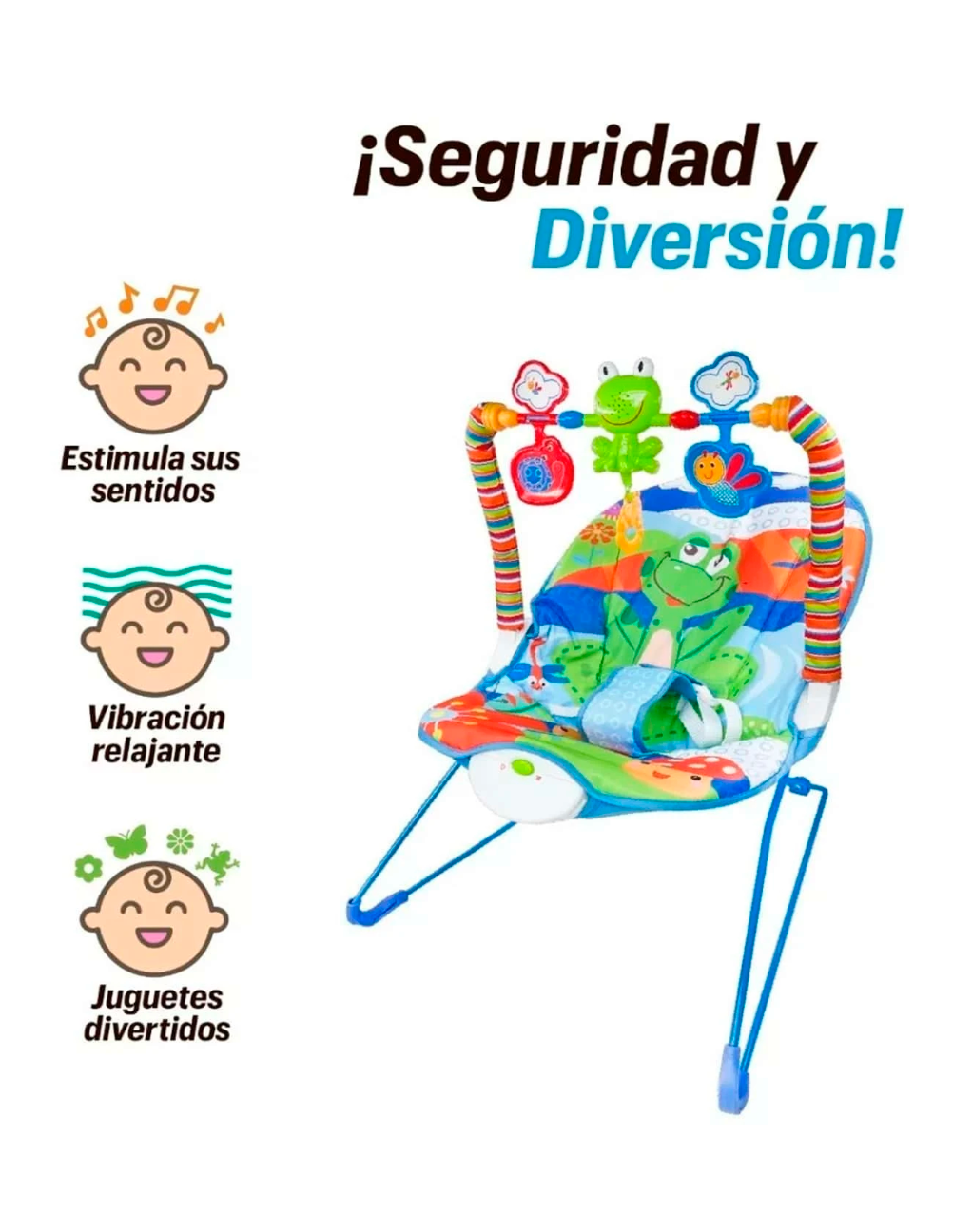 Silla Mecedora de Bebe Interactiva Azul