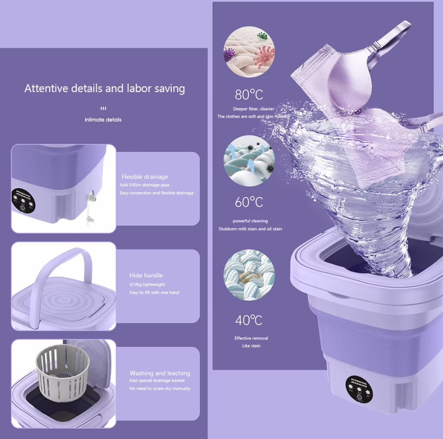 Lavadora Y Secadora Plegable Portatil 7L