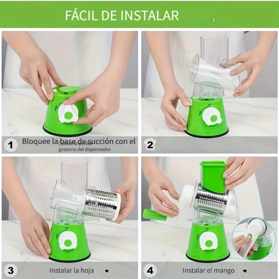 Rallador y Cortador de Verduras 2 en 1